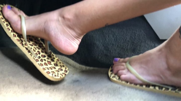 Brina Candi - cranking and revving in leopard sandals